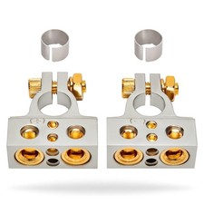 InstallGear 0/4/8 or 10 Gauge Battery Terminals 0/4/8/10 Gauge, Satin Nickel