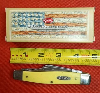 Nice CASE XX USA YELLOW 3375 3 Blade KNIFE w/ BOX LQQK !!