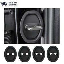 4pcs Black Silicone Car Door Lock Protectors - Easy Self-adhesive Installation 4pcs Black Silicone Car Door Lock Protectors - Easy Self-adhesive Installation