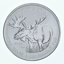 Better Date - 2012 Canada 5 Dollars - 1 Oz. Silver Moose World Coin- Silver *259