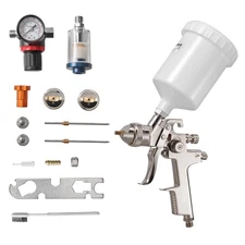 VEVOR LVLP Air Spray Gun Gravity Feed Paint Sprayer Gun 3 Nozzles 1.3/1.4/1.7mm