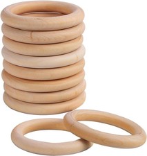 10 Pcs Macrame Wooden Rings 70 Mm/2.7Inch Unfinished Solid Large Wooden Rings fo