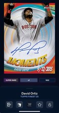DIGITAL TOPPS BUNT 25 David Ortiz SUPER RARE FINEST MOMENTS SIGNATURE Read