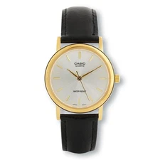CASIO MTP1095Q-7A Classic Quartz Dress Watch with Silver Dial