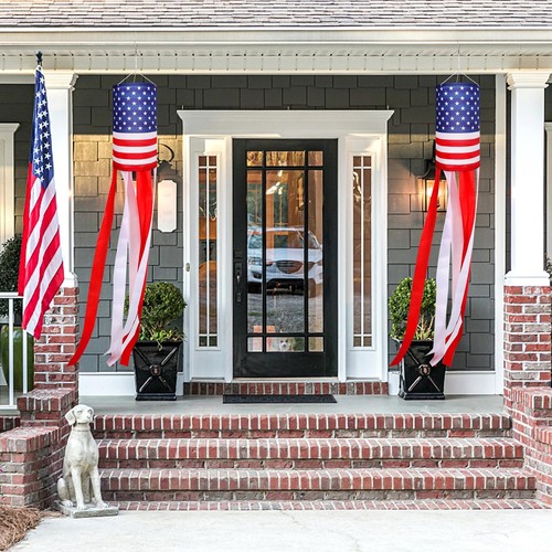 4Pcs American US Flag Windsock Stars and Stripes for Flag Day and 4th of July... - Picture 4 of 6