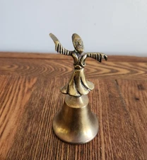 Vintage Brass Whirling Dervish Bell – Konya, Turkey – Sufi Dance Figurine 3” 