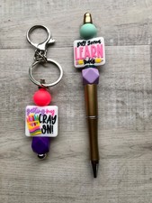 beaded pen-keychain set-teacher-school-crayon-learning-student
