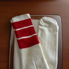 VTG Socks Men s 90s NOS 24 Striped Red 10-13 Tube Acrylic USA Made 80s