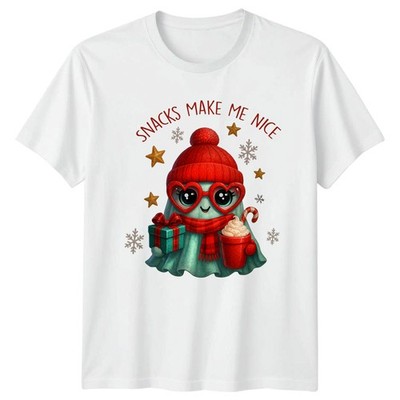 Snacks Make Me Nice süß Geist Weihnachten Urlaub Herren Damen Grafik T-Shirt