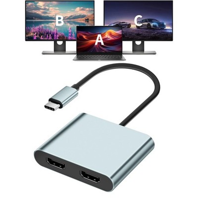USB to Dual HDMI Adapter, 4K60Hz -to HDMI Splitter for Dual Monitors Extend D...