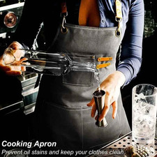 Kitchen Cooking Apron: Professional Chef Apron With Pockets - Heavy-Duty Canvas