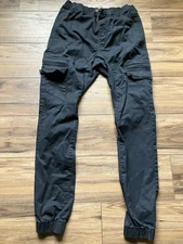Zanerobe Mens Size 32 Black Cargo Pocket Joggers Pants