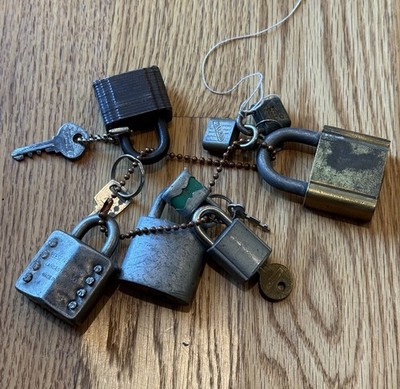 Vintage Padlock Lot Yale Corbin Wilson Bohannan Reese Lock Co Keys Included