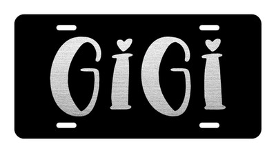 Engraved Gigi Grandma Car Tag Diamond Etch Aluminum Metal License Plate Gift