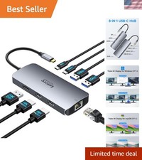 Selore 3-Monitor USB-C Docking Station - Dual HDMI  Fast Ethernet Connectivity