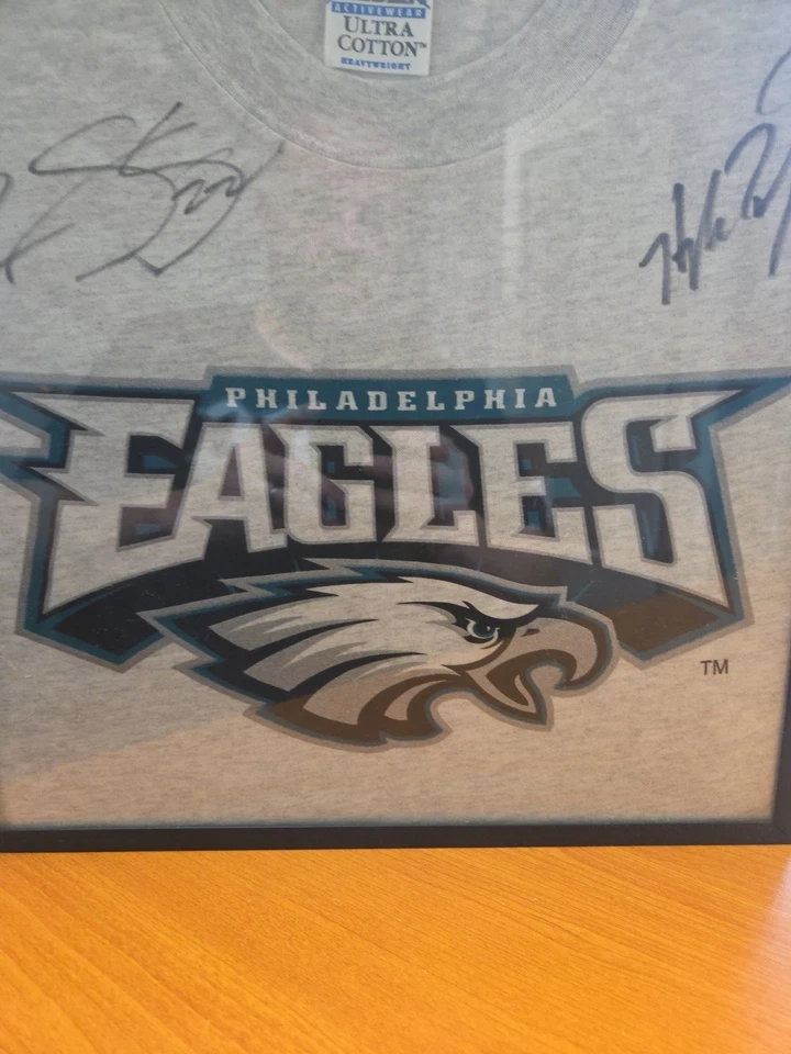 Рубашка с автографом Philadelphia Eagles Duce Staley Hugh Douglas в рамке - Изображение 4 из 4