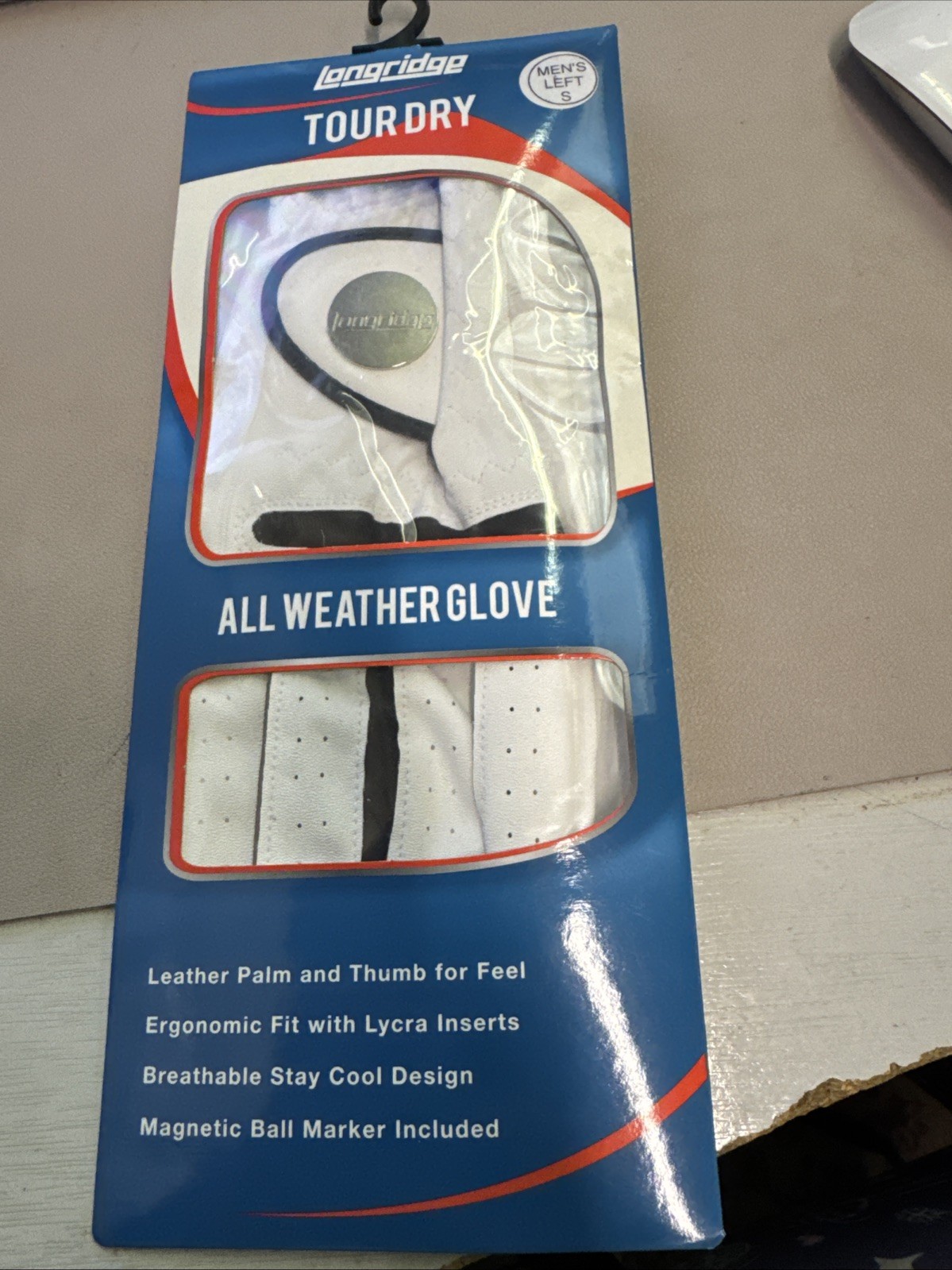 Longridge Tour Dry All Weather Glove Mens Small LH White Small LH White