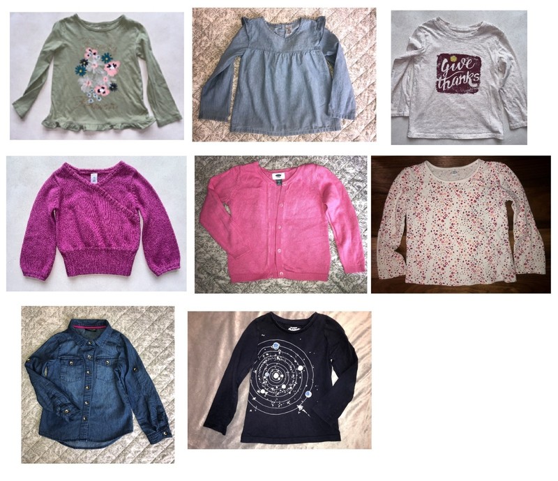 girls size 5T TOPS *Fall / School *LOT of 8 *Carters-Old Navy-OshKosh