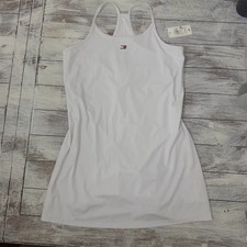 NWT Tommy Hilfiger Sport Dress Womens L White Strappy Racerback Fit Flare