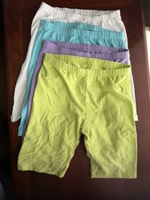 Children's Place Size XL 14-Girls Bike Shorts Lime, Lilac, Blue, White-4 Pack