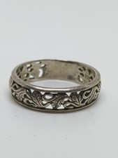 Sterling Silver 925 Decorative Filigree Band Ring Size 7