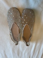 Khaite The Marcy Crystal Flats, Size 41 Beige Trim Mesh US 10 MSRP 1,100