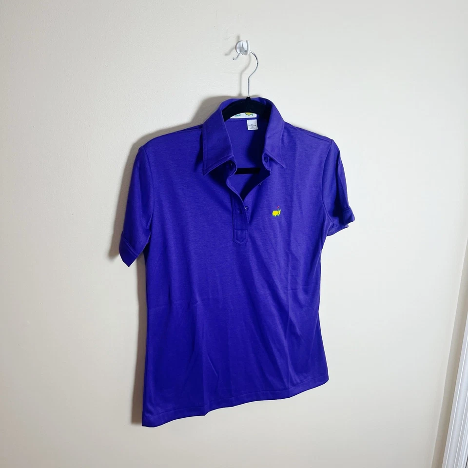 Augusta National Masters Polo 复古中号紫色棉混纺 — 第 4/4 张图片