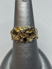 Yellow Gold Figural Sculptural Ring with Textured Floral/Nugget Design — listing 5