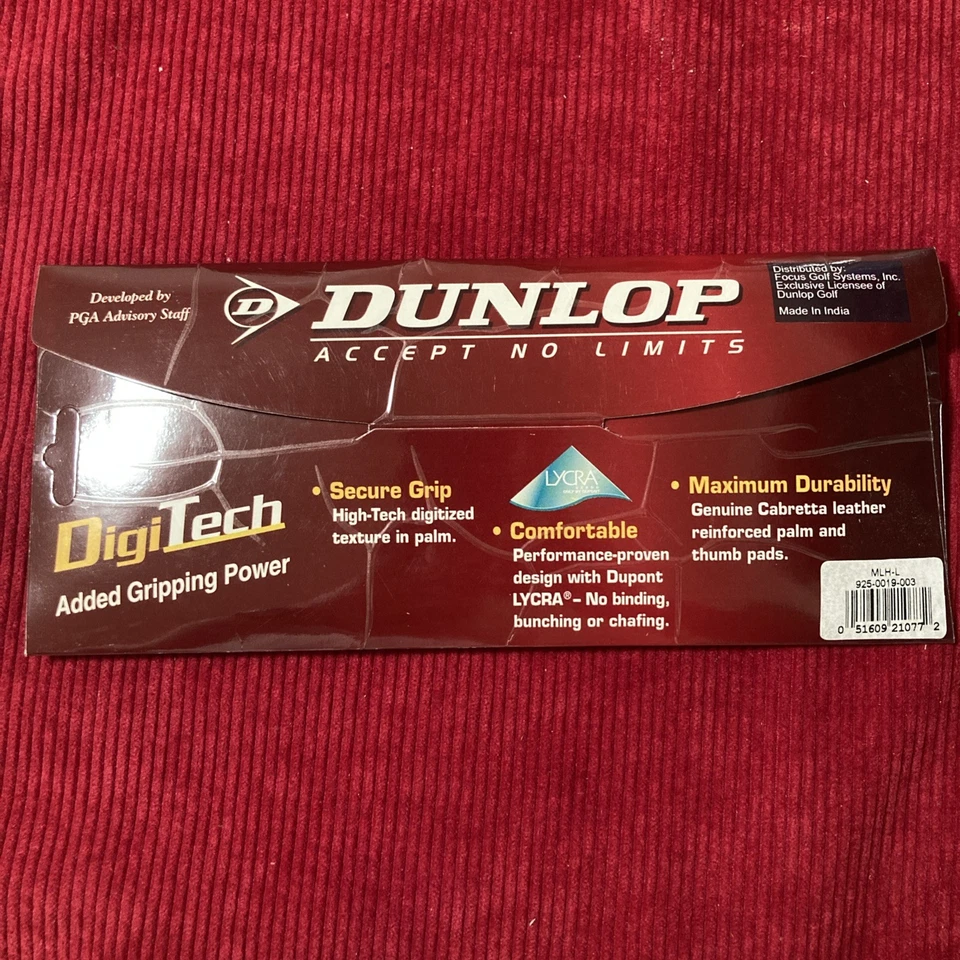 Nuevos guantes de golf Dunlop grandes para hombre mano izquierda blanco cabretta cuero Foto 2 de 2