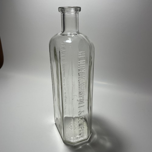 Antique Medicine Bottle Glass Henry K Wampole & Company 8-1/2 Inches Tall - Picture 3 of 6