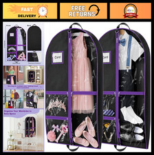 2-Pack 40" Dance Garment Bags with 3 Clear Zipper Pockets for Travel Sports Je