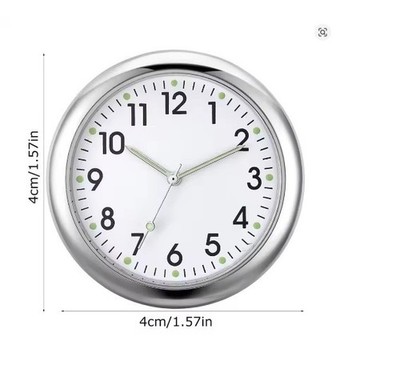 Luminous Car Dashboard Clock Quartz Stick On Automotive Analog Watch