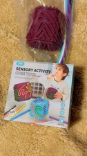 Montessori Sensory Activity Cube Silicone Baby Toy Pull String Tactile 36M 