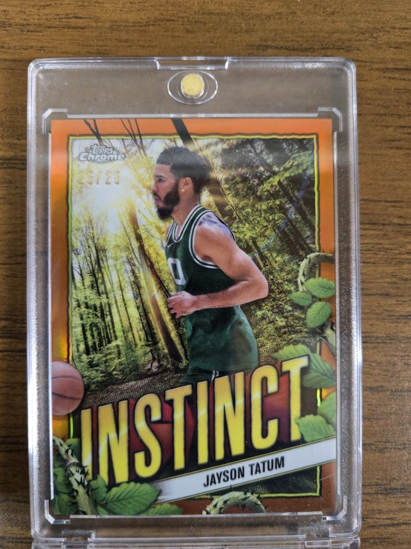 2024-25 Topps Chrome - Instinct Jayson Tatum #INS-12 Orange Refractor /25