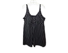 Swimsuits For All Womens One Piece Skirted Swimsuit Size 26 Black Polka Dot Pool