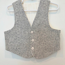 NEW Child Vest Handmade Wedding Formal Woven Lined Cream (Photos Measurements)