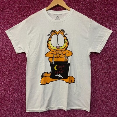 Garfield Trick Or Treat Cartoon Graphic T-Shirt Medium