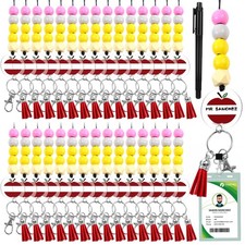 Beaded Teacher Lanyards with ID Holder Bulk Appreciation Gifts for Staff