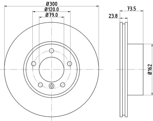 2x BRAKE DISC 8DD 355 128-421 FOR BMW Z4/Roadster/E89 N47D20A/C/D/B N46B20 2.0L - Picture 2 of 6