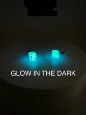 Blue Glow In The Dark Resin Dice Brake Cable Ends For BMX & Other Bikes (H132)