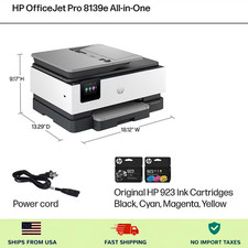HP OfficeJet Pro 8139e Wireless Color All-In-One Printer 1 Year Free Instant Ink