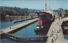 Government Locks Seattle WA Tanker Ship Postcard UNP