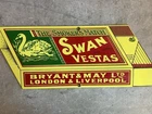Vintage SWAN VESTAS Porcelain  Smokers Match Sign