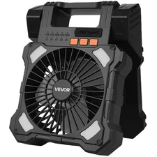 VEVOR 20000mAh Rechargeable Solar Fan LED Lantern 8 Inch Portable Cordless 7W