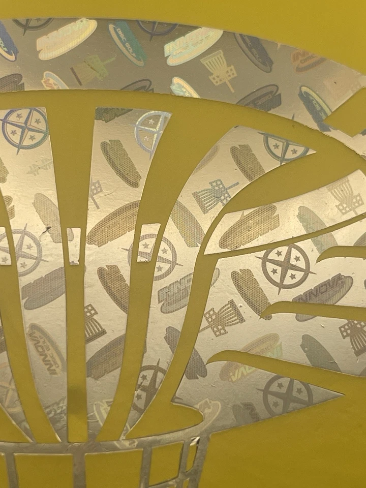 Sello Holofoil Innova Disc Golf Yellow Luster 2014 Air Force Roc3 Logo 180 g Foto 3 de 4