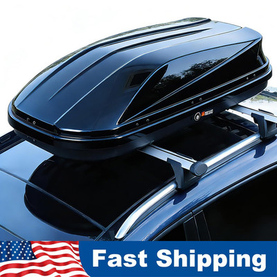Rooftop Cargo Box Carrier 17 Cubic Ft. Hard Shell Roof Rack Cargo Carrier w/ Key