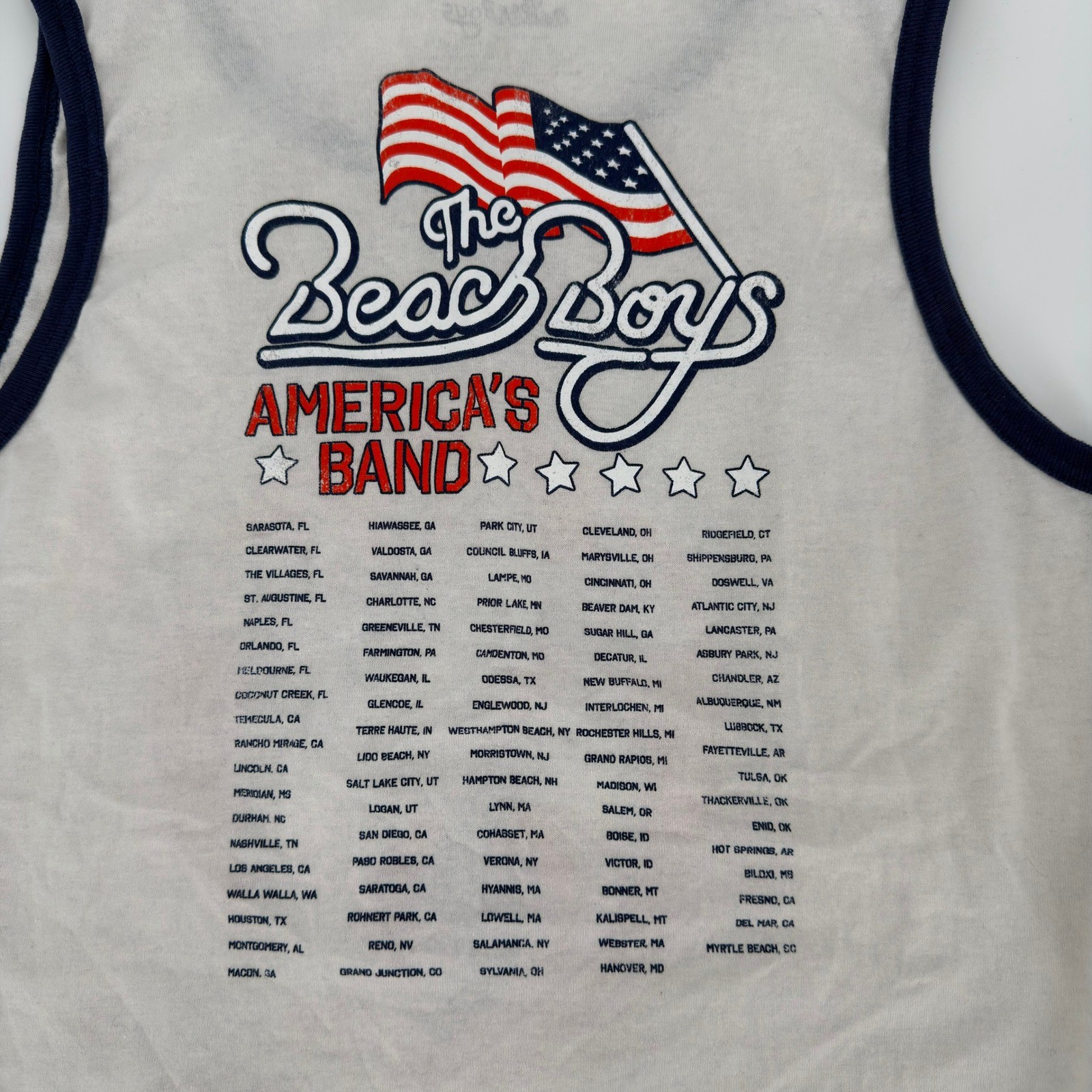The Beach Boys Americas Band Ringer Tank Top Kids XL NWT Off-White Navy 34082027
