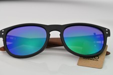 POLARIZED BAMBOO WOODEN SUNGLASSES Men Women Retro Iconic Horn Rimmed Frame Wood