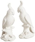 Elegant Hand-Painted Ceramic Cockatoo Statue-Traditional Decor