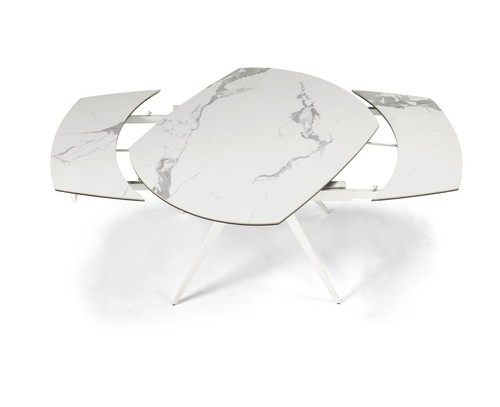 Tavolo da pranzo in marmo bianco allungabile design moderno CIC-594 - Imagen 5 de 8